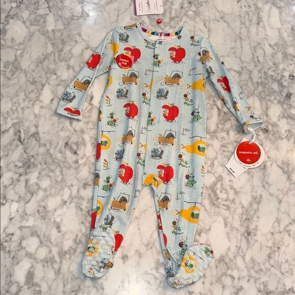 NWT Magnetic Me Modal Footie in Blue with Red and Yellow Accents - Picture 1 of 6
